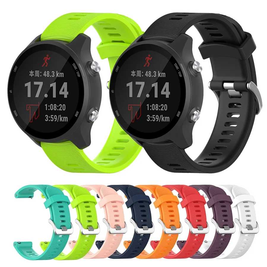 Силиконовый ремешок 20 мм для Garmin Forerunner 245 245M 645, сменный ремешок для умных часов Garmin Vivoactive 5 Venu Аксессуары для часов