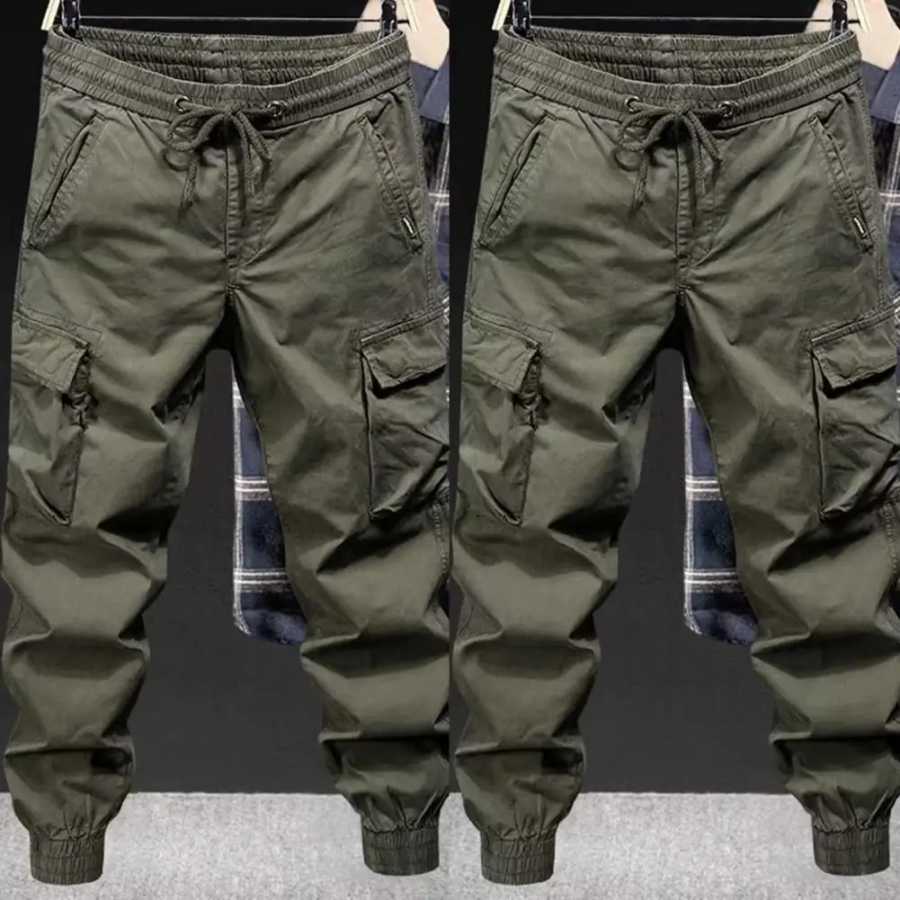 Спортивные штаны M-5XL, мужские брюки-карго, комбинезон с несколькими карманами на талии и завязками на щиколотке, уличная одежда, длинные брюки в стиле хип-хоп Брюки