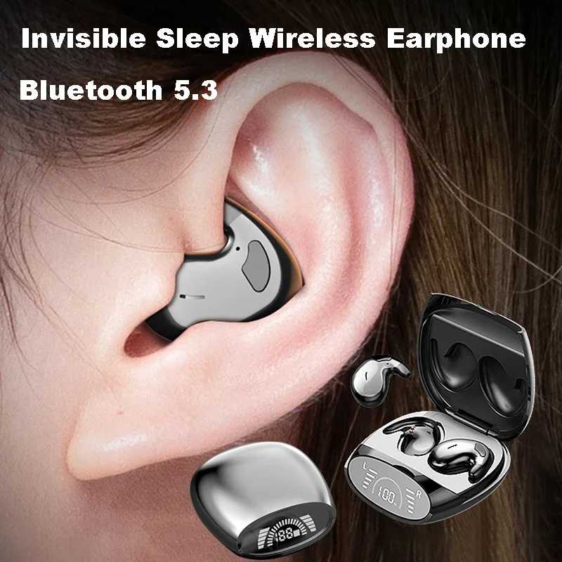 Мини-невидимые наушники для сна, крошечные скрытые наушники, Bluetooth 5,3, наушники с шумоподавлением, спортивные стерео TWS, беспроводные гарнитуры Портативное аудио и видео