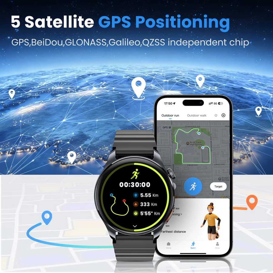 Фотография №1 товара Умные часы HAYLOU Watch 4S GPS с HD AMOLED-дисплеем 1,43