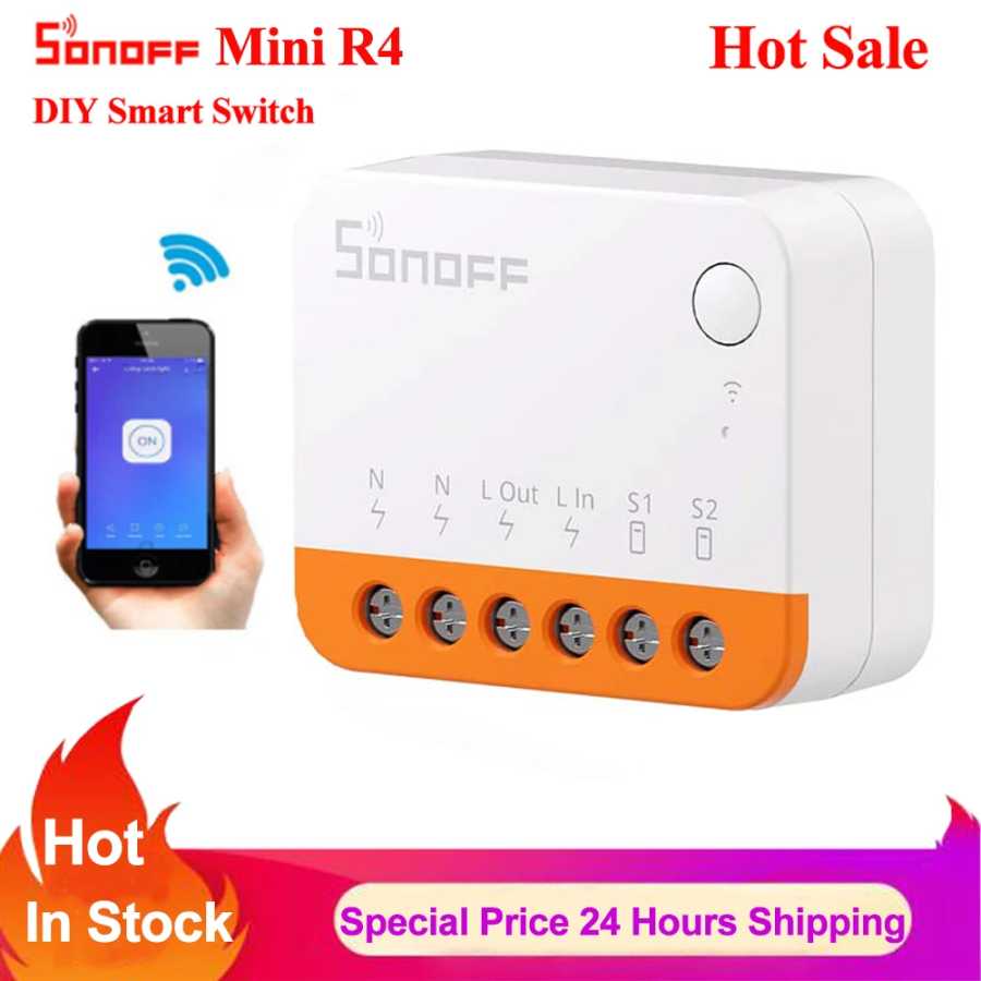 Умный Wi-Fi выключатель Sonoff Mini R4 Extreme с реле, модуль для самостоятельной установки, управление через приложение EWELINK, совместим с Alexa. Умная электроника