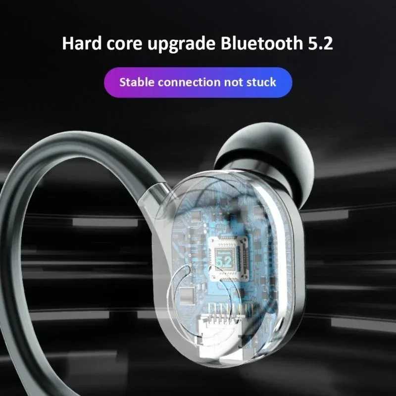 Фотография №2 товара Беспроводная Bluetooth-гарнитура V5.2, беспроводные наушники-вкладыши, одиночные наушники, водонепроницаемые наушники для