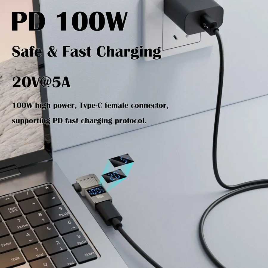 Фотография №3 товара Конвертер USB-C в постоянный с цифровым дисплеем, быстрая зарядка PD,