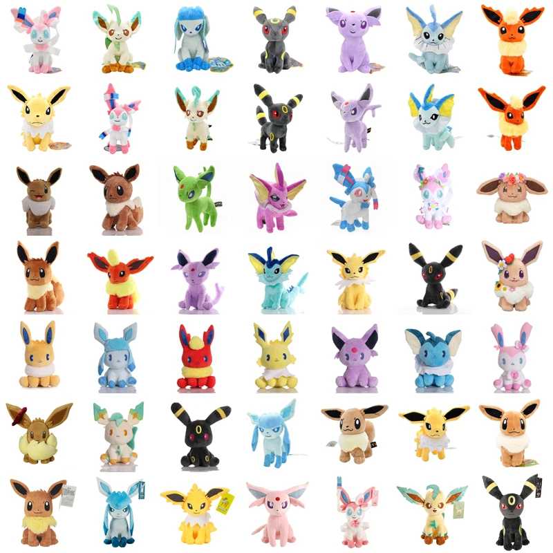 Коллекция плюшевых игрушек Pokemon Eevee: Flareon, Vaporeon, Espeon, Umbreon, Glaceon, Leafeon, Sylveon, плюшевые игрушки, рождественские подарки для детей Мягкие игрушки