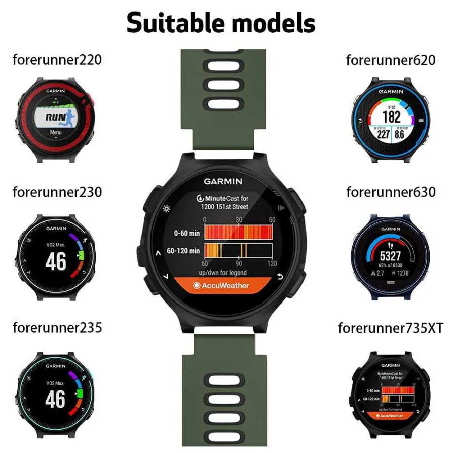 Фотография №4 товара Ремешок для часов Garmin Forerunner 735XT, силиконовый браслет для умных