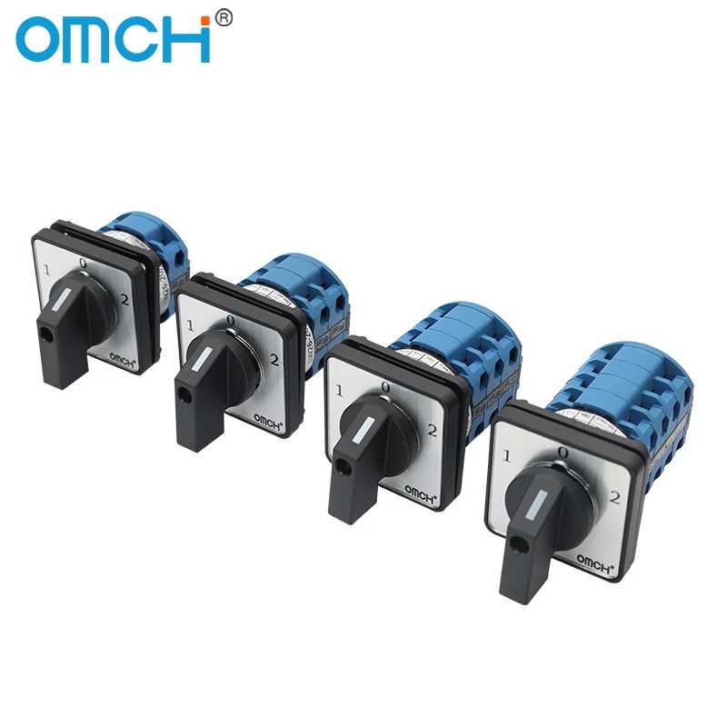 Фотография №4 товара Универсальный поворотный кулачковый переключатель OMCH LW26-20/32/63, 3 положения (1-0-2), 1/2/3/4