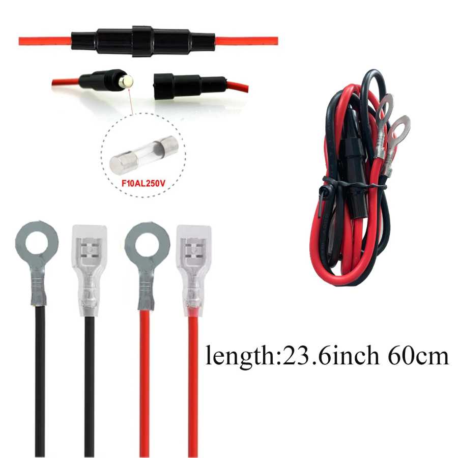 Фотография №2 товара Быстроразъемный кабель SAE 18AWG с предохранителем 10 А, клемма M8