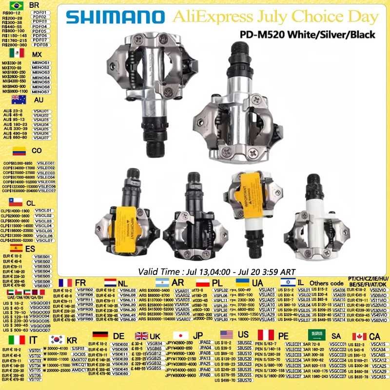 Педаль Shimano Deore M6000 M520, двусторонняя SPD-педаль, для горного велосипеда, 55 мм Велоспорт