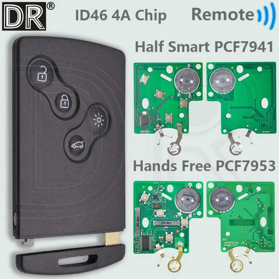 DR Half Smart/Hands Free ID46 4A PCF7953M Умный автомобильный дистанционный ключ для Renault Megane Laguna Grand Scenic Fluence Clio IV Captur Стартеры