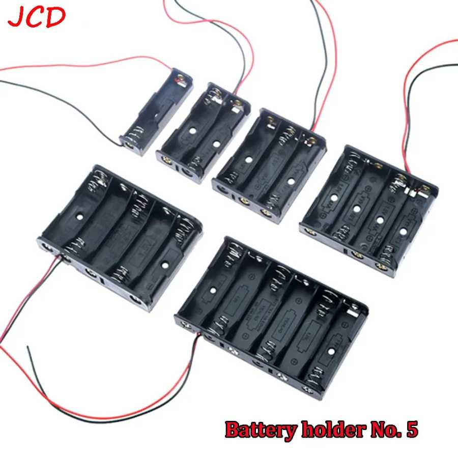 Чехлы для аккумуляторов AA 1X2X3X4X5X6X No 5 Чехлы для хранения аккумуляторов 1 2 3 4 5 6 слотов Контейнер для батарей AA с проводом ﻿ Электрика
