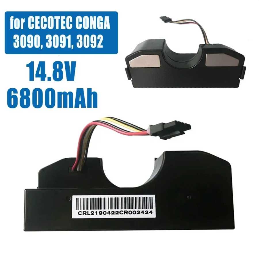 CECOTEC Conga 3090 6800 мАч 14,4 В Сменный аккумулятор для робота-пылесоса, совместимый с моделями 3091 3092 1690 1890 2090 Аксессуары и запчасти