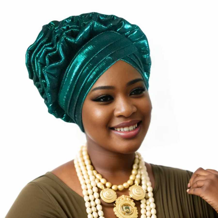 Фотография №1 товара Fashion Women Elastic Ruffle African Turban Cap Lady Head Wraps