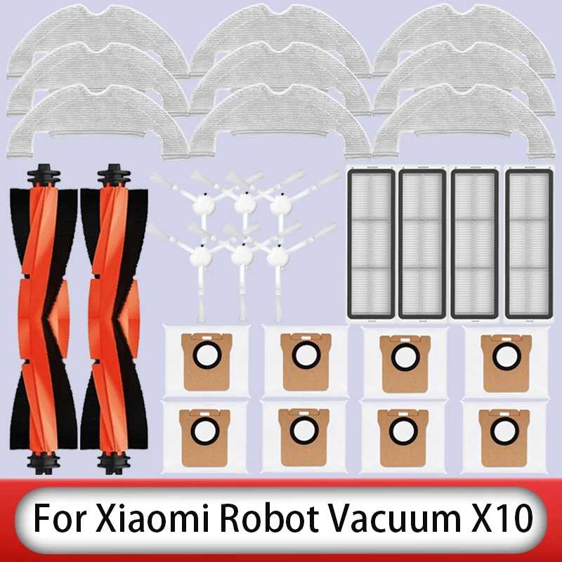 Для робота-пылесоса Xiaomi X10, запасные части, аксессуары, основная боковая щетка, фильтр Hepa, швабра, тканевый мешок для пыли Запчасти для бытовой техники