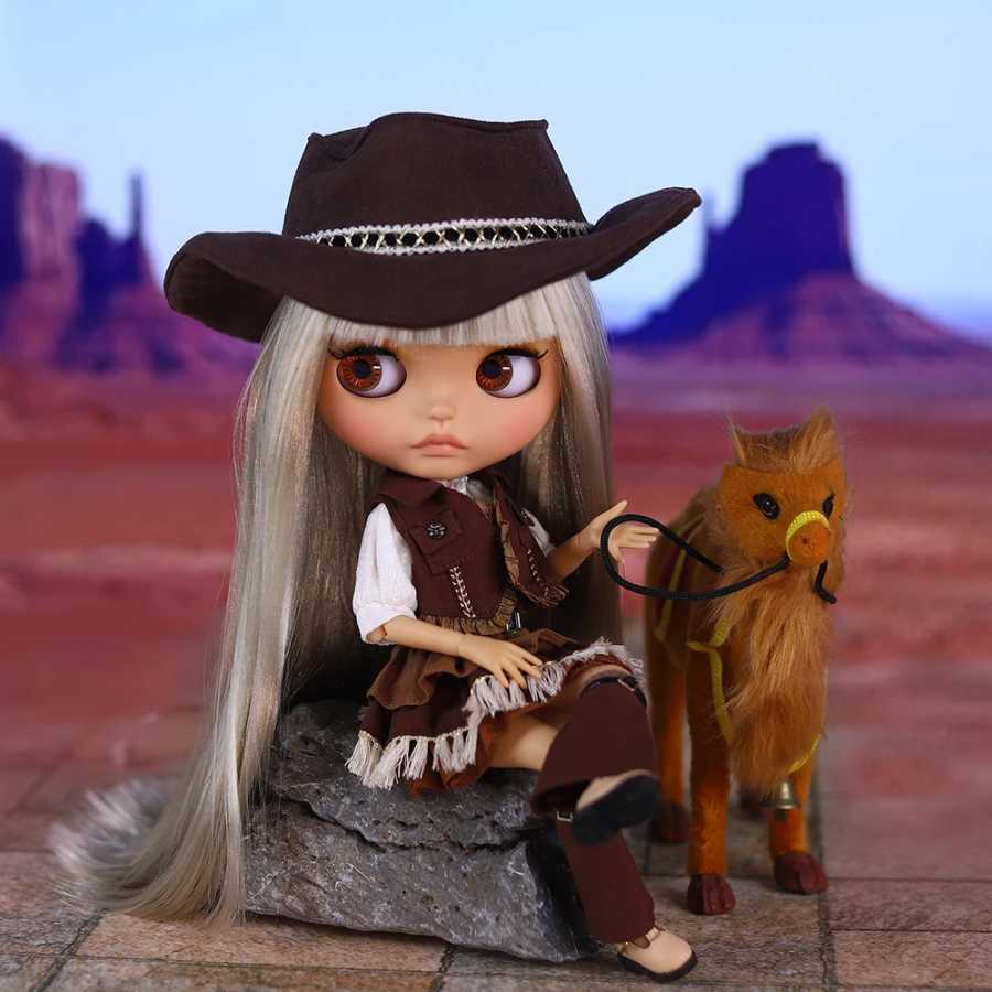 ICY DBS Blyth Doll BJD Joint Body Tan Skin Matte Face Western Cowboy Set Кукла 1/6 30 см Подарок для девочки Аниме SD Куклы и аксессуары