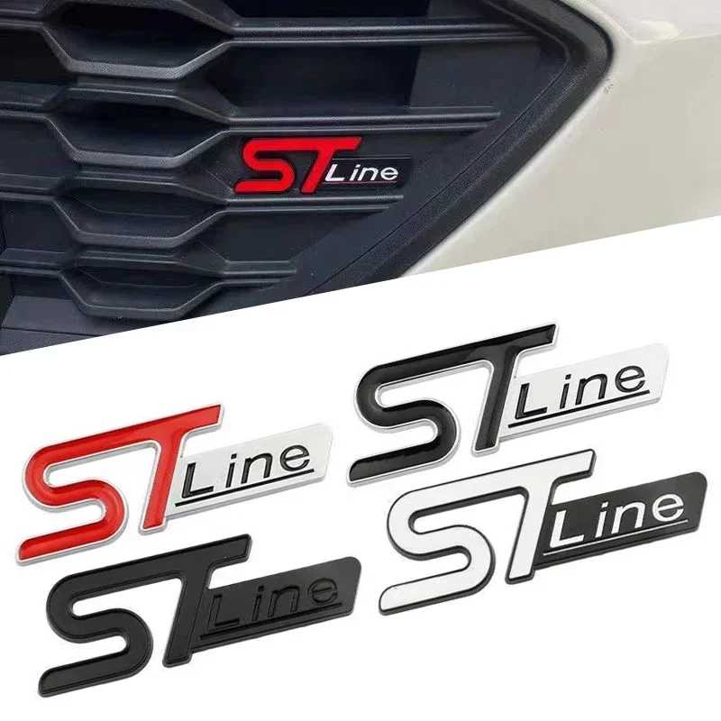 Для FORD ST LINE логотип передняя решетка эмблема значок автомобиля задний багажник наклейки наклейки Focus Kuga Fiesta Mondeo ESCAPE Ecoboost Внешние аксессуары
