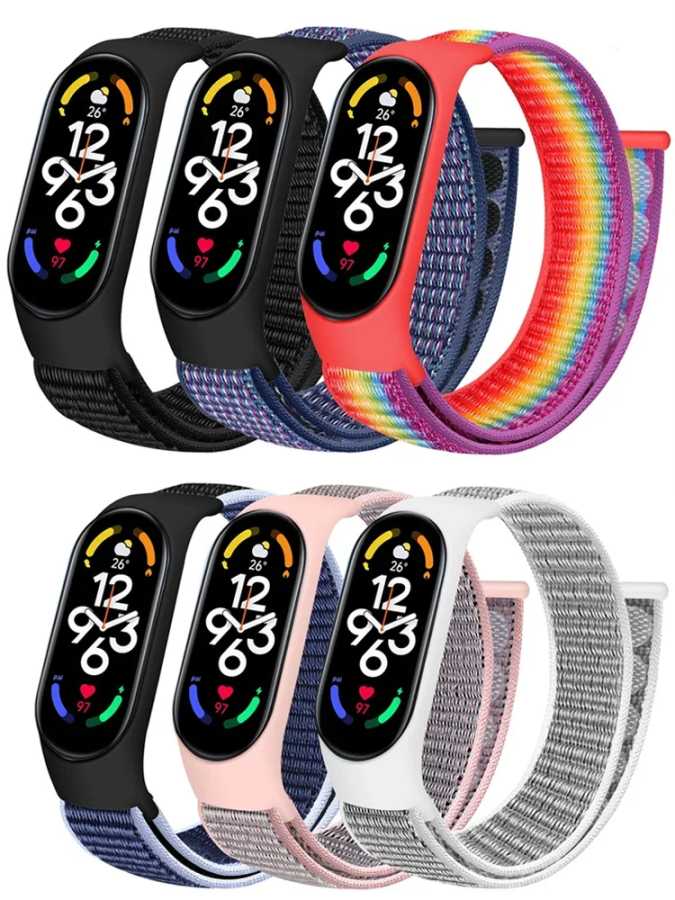 Фотография №2 товара Нейлоновый ремешок с петлей для xiaomi mi band 7, 6,
