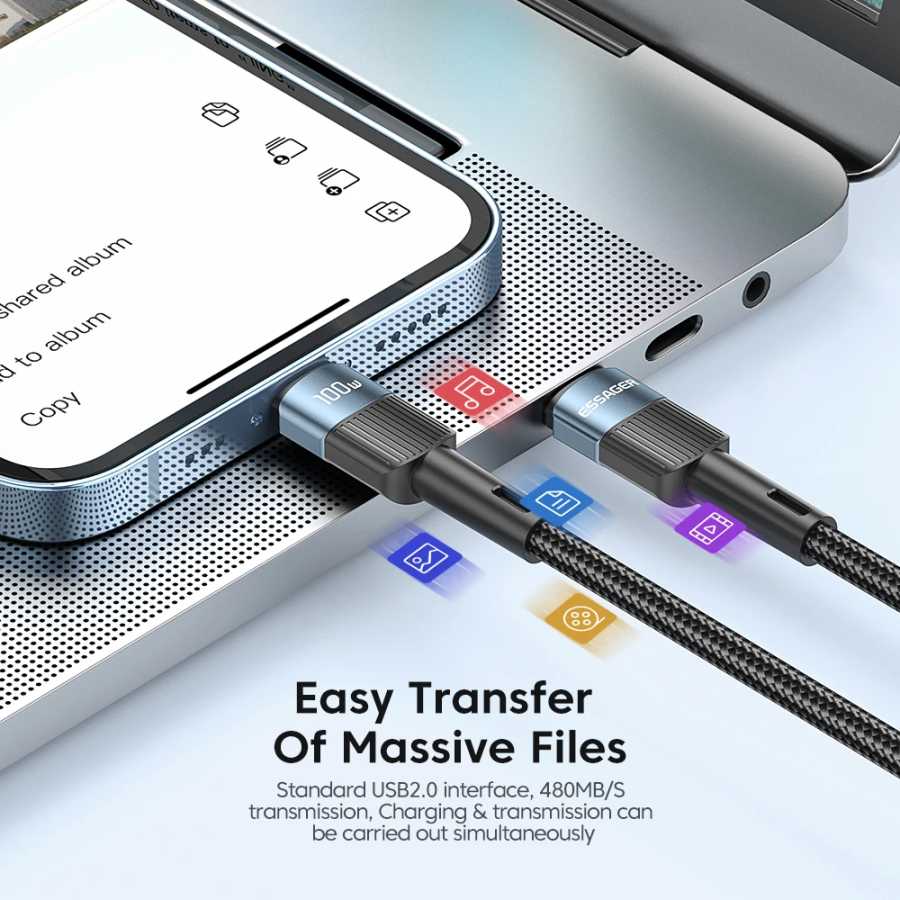 Фотография №5 товара Essager 100 Вт USB Type C к USB C Кабель