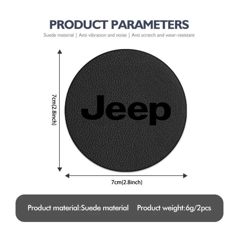 Фотография №5 товара Для Jeep 2 шт., подставка с логотипом автомобиля, замшевые противоскользящие