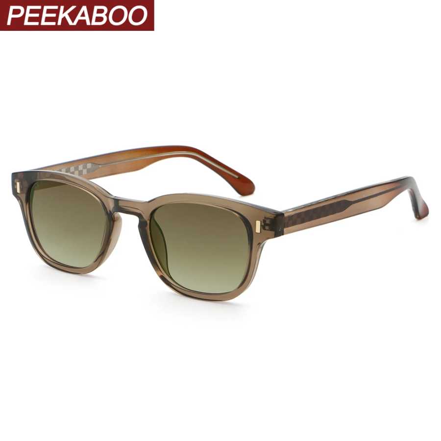 Солнцезащитные очки Peekaboo в квадратной оправе UV400, мужские, коричневые, с леопардовым принтом, модные солнцезащитные очки для женщин, унисекс, CP Acetate UV400, аксессуары, подарок Очки и аксессуары