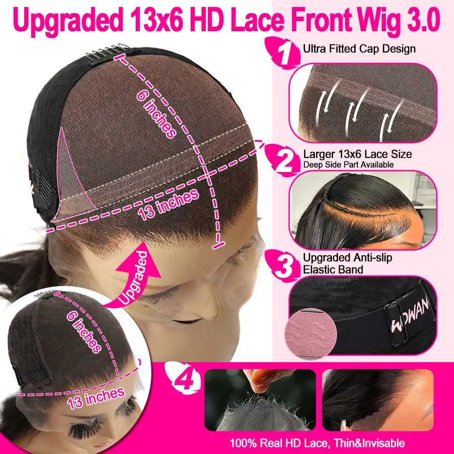 Фотография №5 товара Wow Angel 13x6 HD Lace Front Wigs 250% Remy Hair