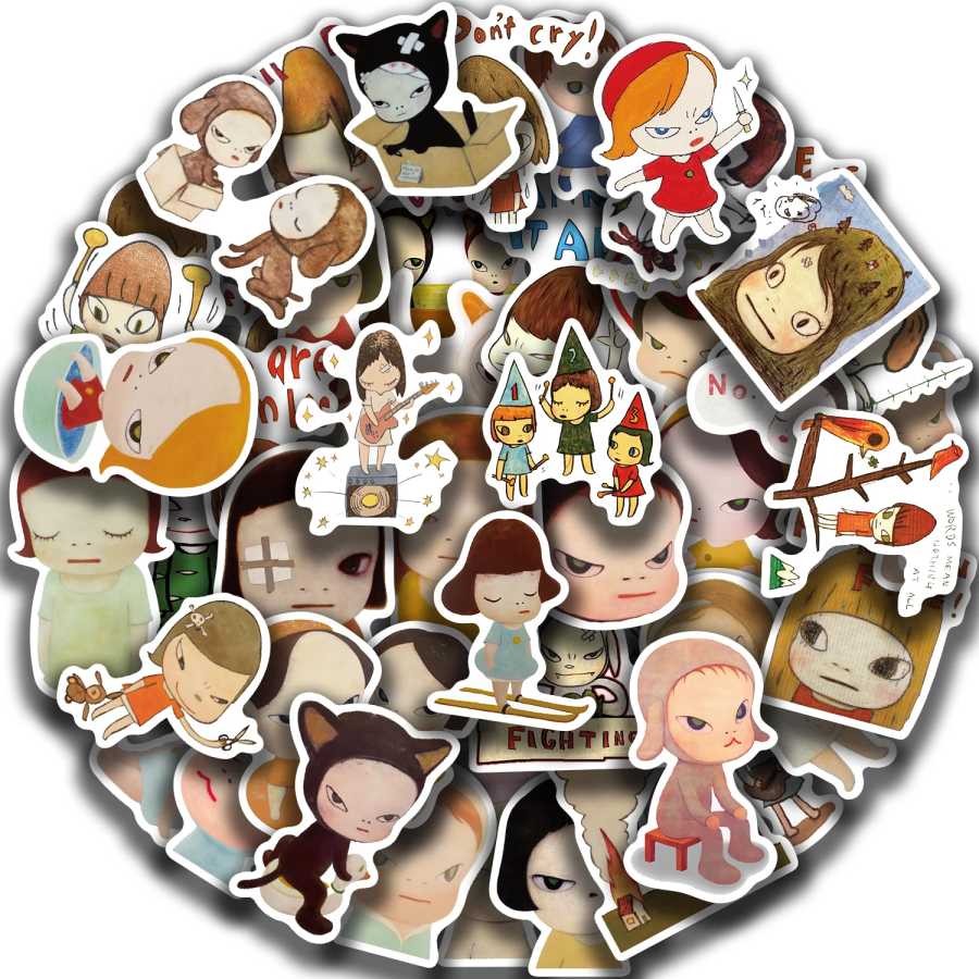 Наклейки с героями мультфильмов Yoshitomo Nara, 50 шт. Классические игрушки