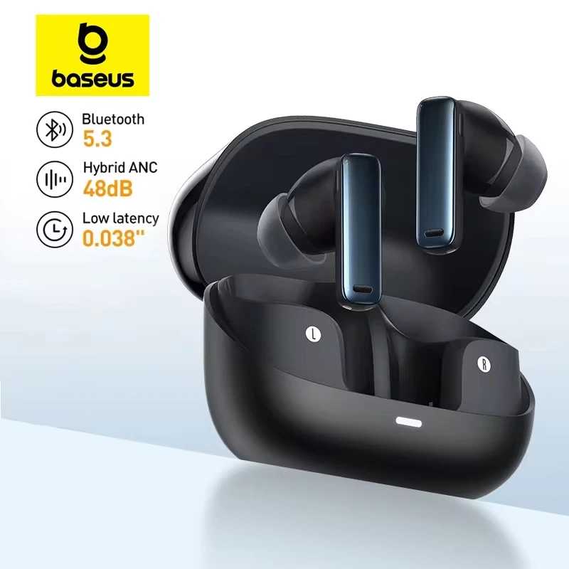 Наушники Baseus Bowie M2s ANC Bluetooth 5,3 с активным шумоподавлением -48 дБ, беспроводные наушники с поддержкой 3D пространственных аудио наушников Портативное аудио и видео