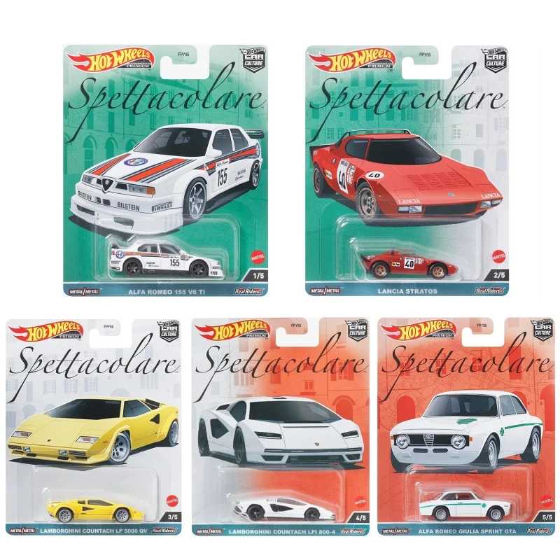 Hot Wheels Car Culture Премиум Италия Экзотическая Envy FPY86 LAMBORGHINI ALFA ROMEO 1/64 Литая под давлением модель автомобиля Коллекционные игрушки Играйте в транспортные средства и модели