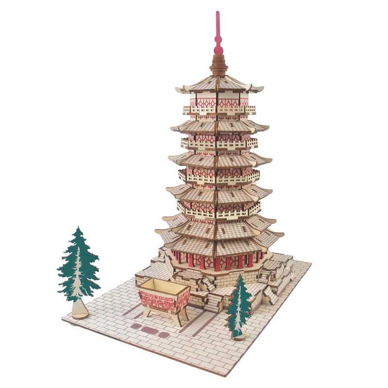Фотография №3 товара 3D-головоломка &laquo;сделай сам&raquo; Leifeng, пагода, деревянная головоломка, модель строительства, сборная