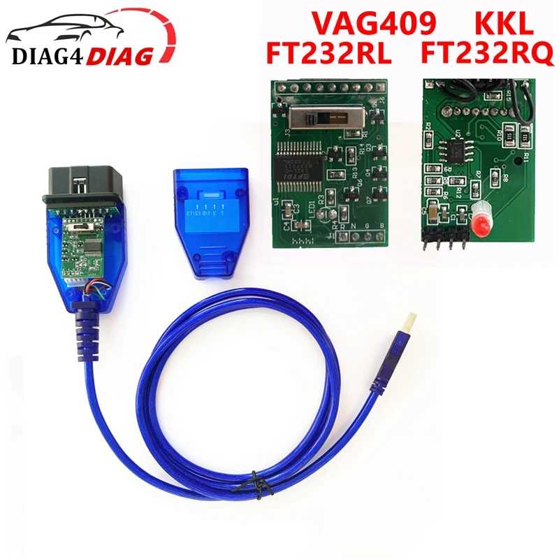 Диагностический кабель FTDI VAG409 KKL FT232RL FT232RQ для Fiat сканер Ecu VAG 409,1, USB интерфейс OBD2 для серии vag Инструмент для ремонта автомобилей