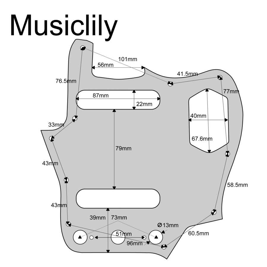 Фотография №1 товара Защитная накладка для гитары Musiclily Pro с 10 отверстиями для
