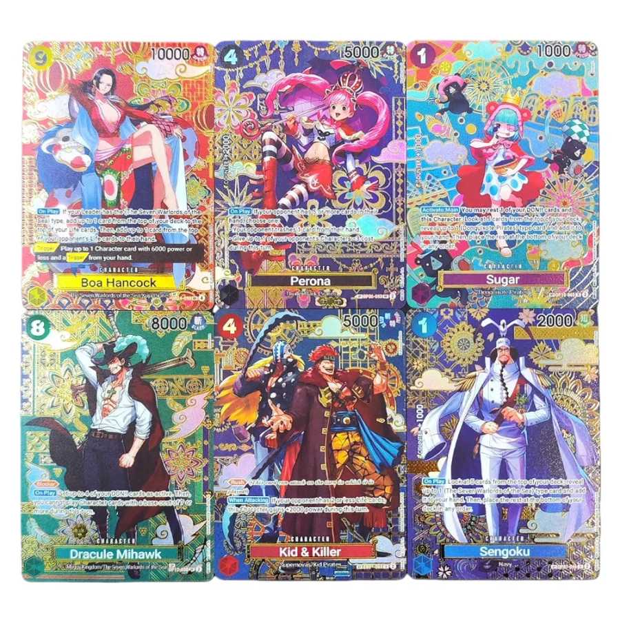 Diy One Piece Op14 Sp Card The Azure Sea Seven Hancock Perona Mihawk Sengoku Kid Killer Sugar Английская коллекция Tcg Anime Card Хобби и коллекционирование