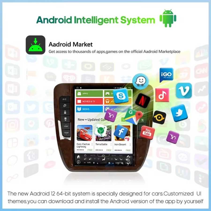 Фотография №4 товара Автомагнитола Android с 12.1-дюймовым экраном для GMC Yukon / Chevrolet