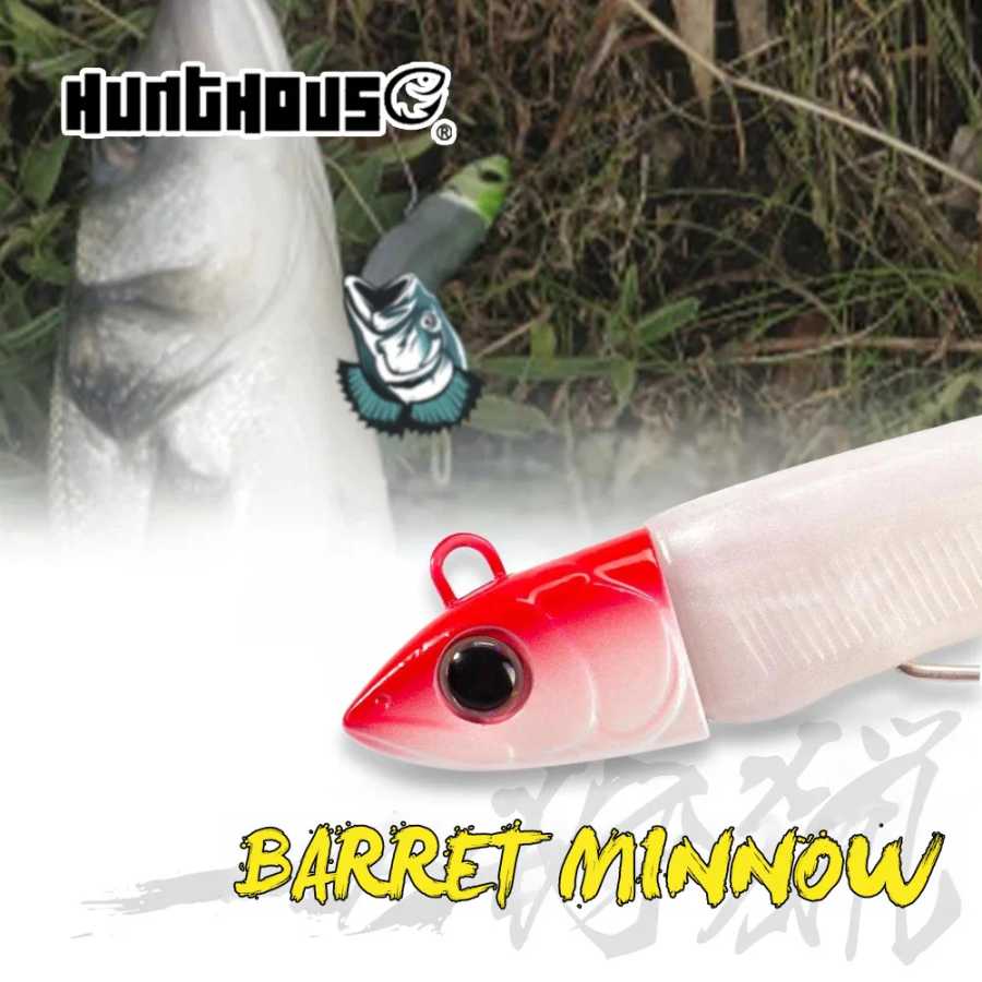 Воблеры Hunthouse Fishing Barret Minnow Lure 7г/12г/25г/40г/60г/90г/120г с джиг-головкой, мягкие силиконовые приманки для басса и щуки Для рыбалки