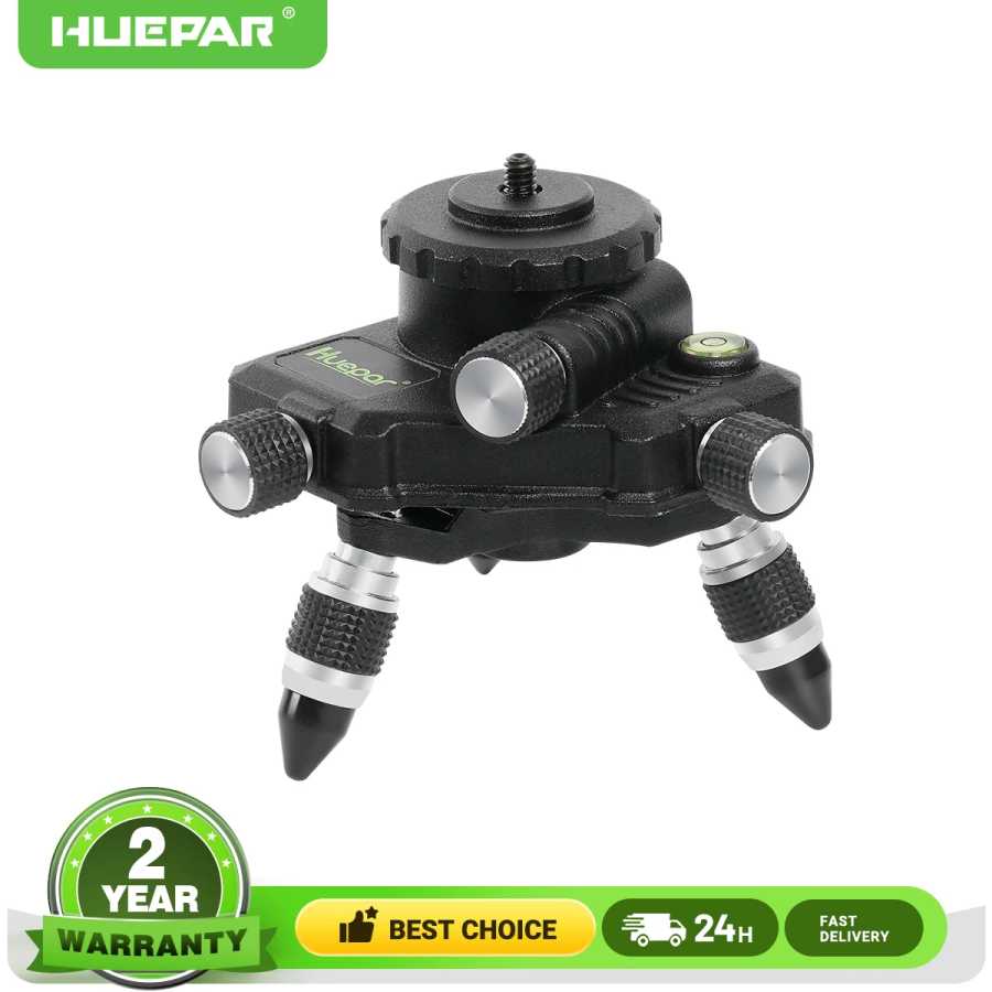 Переходник для штатива Huepar на 360&deg; &deg; Микрорегулируемая база для точной настройки лазерного уровня с пузырьковым выравниванием, крепление с резьбой 1/4 дюйма, 5/8 дюйма Инструменты для измерения и анализа