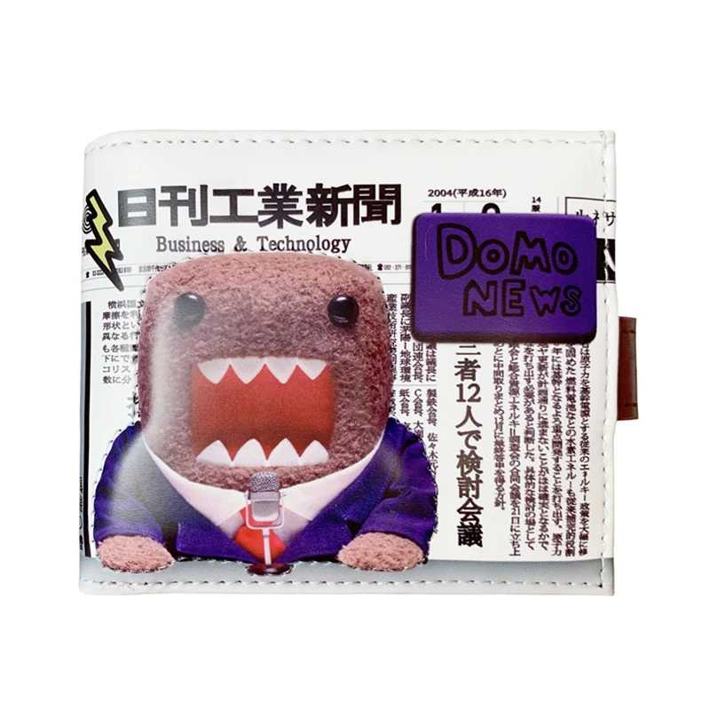 Милый кошелек Domo Kun, кожаный маленький короткий кошелек для женщин и мужчин, мультяшные аниме, 3D кавайные кошельки, сумка с зажимами для денег 