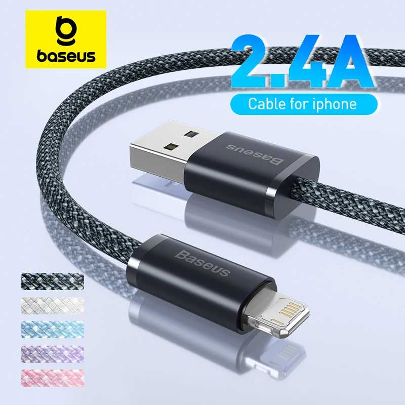 USB-кабель Baseus для iPhone 14 13 Pro Max USB-кабель для быстрой зарядки для iPhone 12 mini pro max Кабель USB 2,4 А для передачи данных Аксессуары для мобильных телефонов