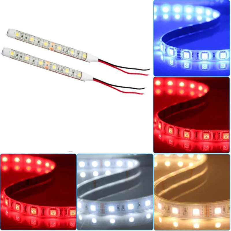 2 шт. 10 см светодиодная лента гибкая водонепроницаемая 5050 SMD RGB CCT DC12V RGBW RGBWW гирлянда белый/теплый белый/красный/синий/зеленый Автомобильные фары