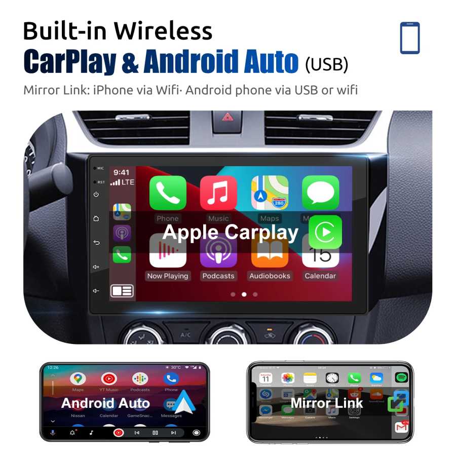 Фотография №2 товара ESSGOO 7 9 10 автомобильный радиоприемник Android Auto Carplay автомобильная