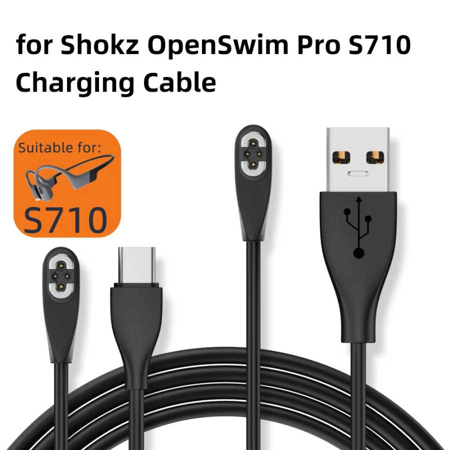 Для SHOKZ OpenSwim Pro S710 адаптер для зарядного устройства для наушников, кабель-адаптер USB Type C, магнитный преобразователь мощности с костной проводимостью Аксессуары и запчасти