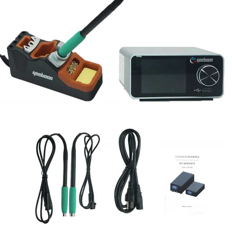 Фотография №1 товара Паяльная станция GEEBOON TC22 240W с подставкой для паяльника SDC02