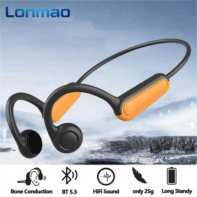 Наушники B8 True Bone Conduction с Bluetooth 5.3, беспроводные спортивные наушники с креплением на ухо, водонепроницаемые IPX5, для бега и вождения Портативное аудио и видео