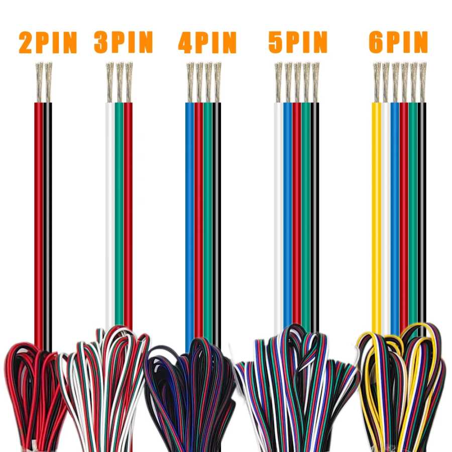 1 м/5 м/10 м 2PIN 3PIN 5PIN 6PIN светодиодный провод кабель 22AWG удлинитель электрических проводов для WS2812B WS2811 5050 RGB RGBW светодиодная лента Электрика