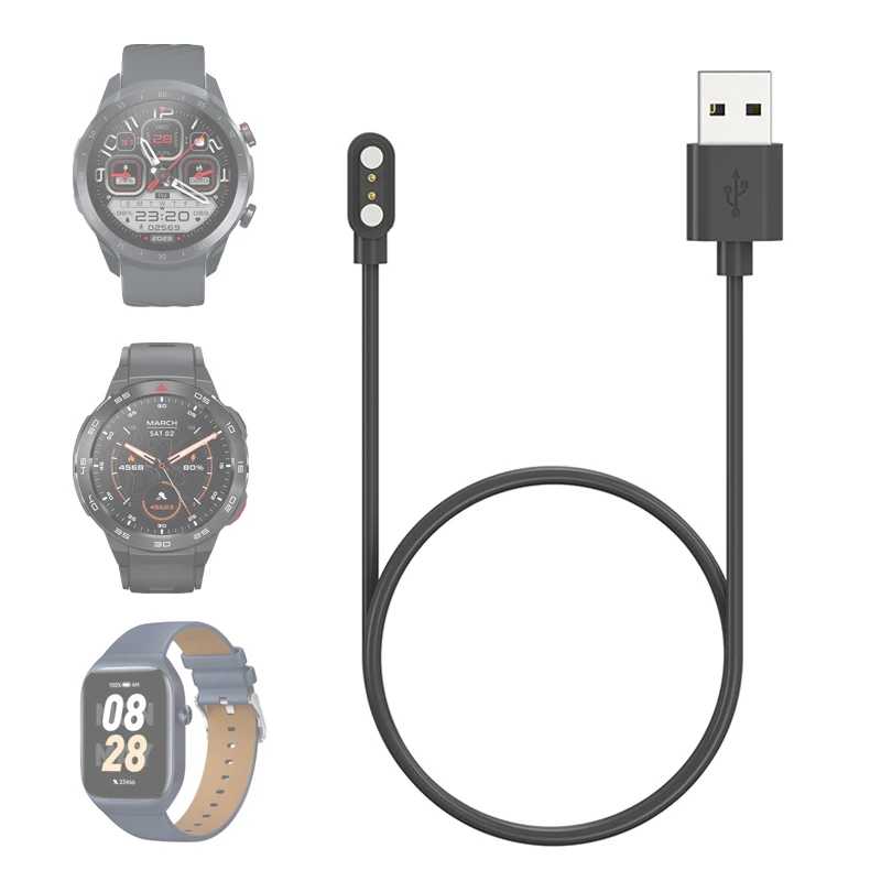 Адаптер для док-станции, USB-кабель для зарядки для Mibro GS/GS Pro/A2/T2/T1/C4/C3/C2/Lite 3/Lite 2, аксессуары для зарядки умных часов Умная электроника