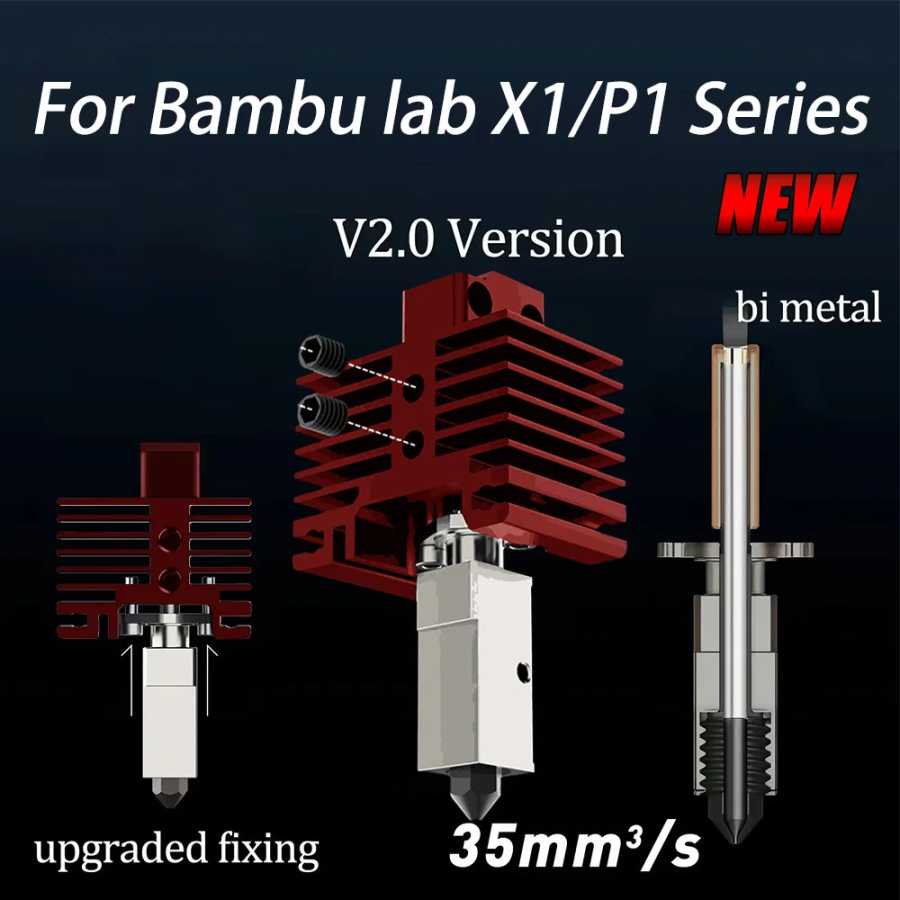 Фотография №1 товара Комплект хотэнда V2 для Bambu Lab P1P X1 P1S X1C: