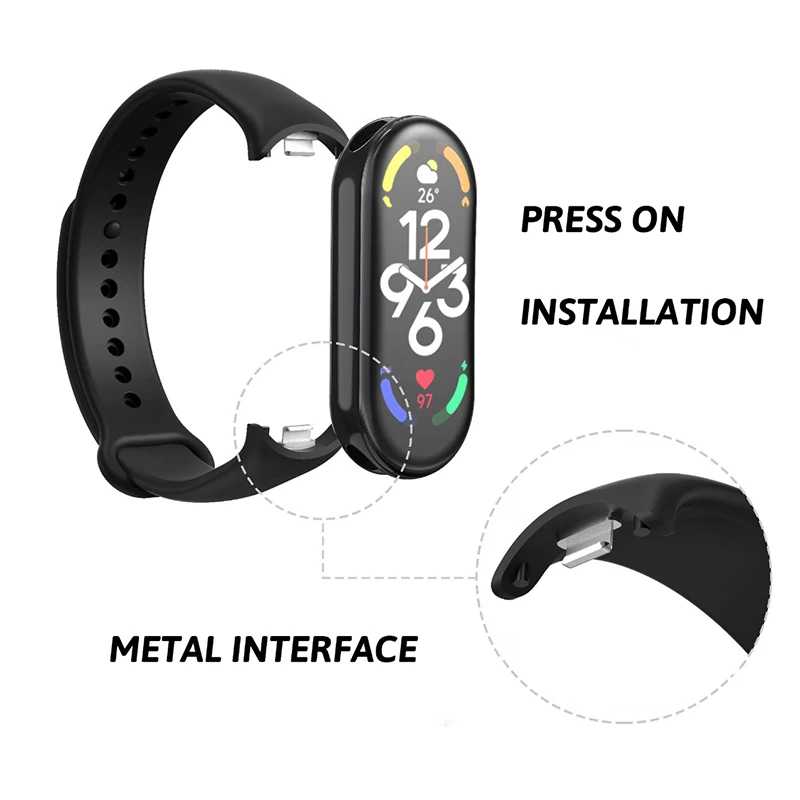 Фотография №2 товара Силиконовый ремешок для Xiaomi Mi Band 9/8 NFC, спортивный резиновый