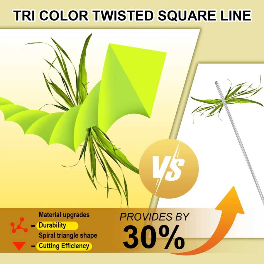 Фотография №3 товара Новая леска для триммера TSES Triangle Trimmer Line, витая, долговечная,