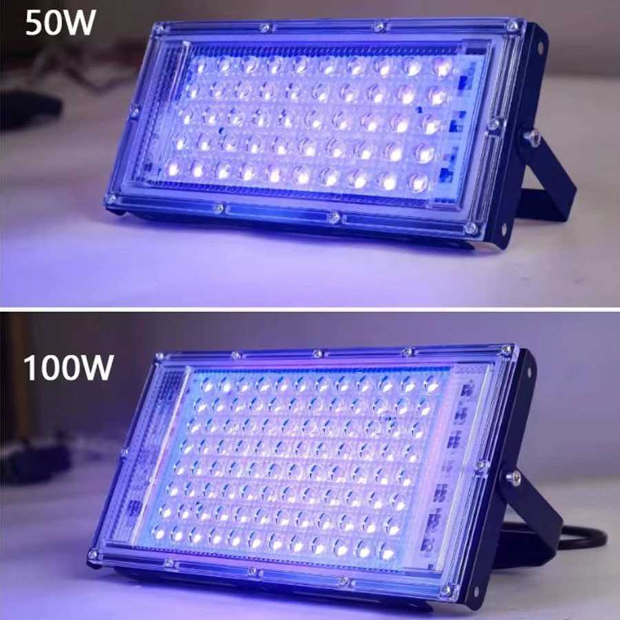 Фотография №3 товара LED ультрафиолетовый прожектор 50w 100w 395 нм ультрафиолетовый штепсель 240v
