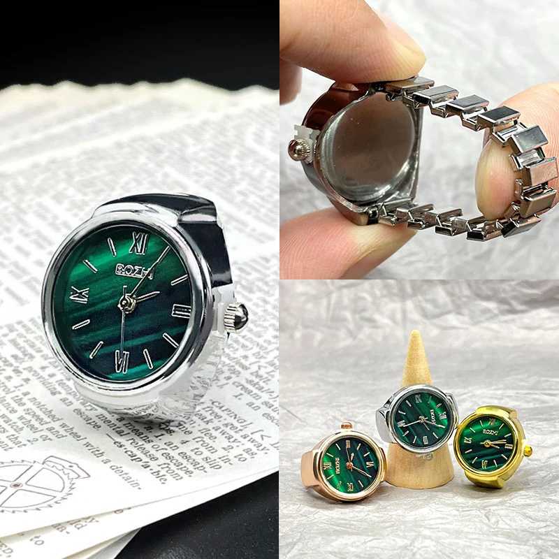Зелёные Цифровые кварцевые наручные часы Kiss Jewelry, двойные панковские мини-часы на резинке, кольцо, подростковые часы Бижутерия