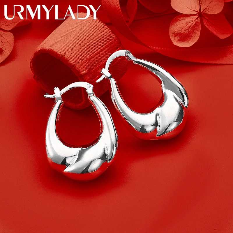 URMYLADY стерлингового серебра 925 пробы, роскошные гладкие серьги-клипсы для женщин, зажимы для ушей, модные очаровательные ювелирные изделия для свадебной вечеринки Ювелирные изделия