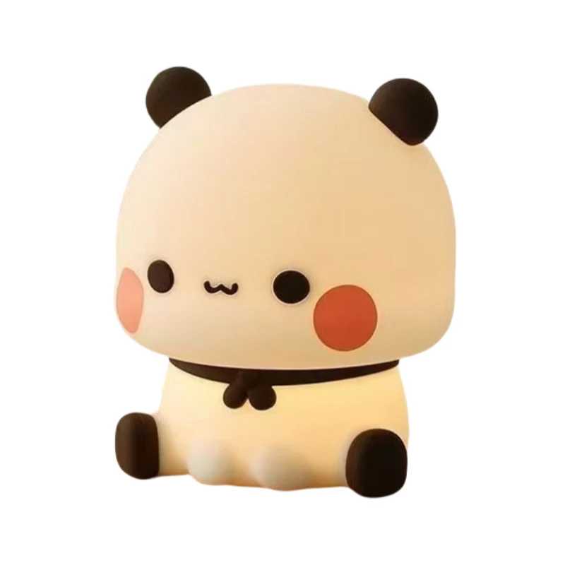 Kawaii Медведь Панда Бубу и Дуду Светодиодный ночник Лампа Милый мультяшный ночник Животное Спальня Декоративные куклы для гостиной Подарки Необычные и прикольные игрушки
